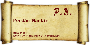 Pordán Martin névjegykártya