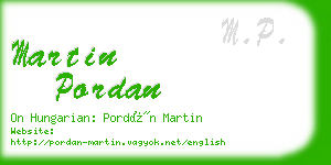 martin pordan business card